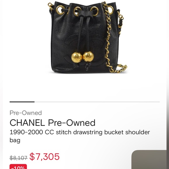 Chanel CC Stitch bucket bag 80’s - 1990’s vintage ✨logo bottom✨🦄 - Picture 14 of 17